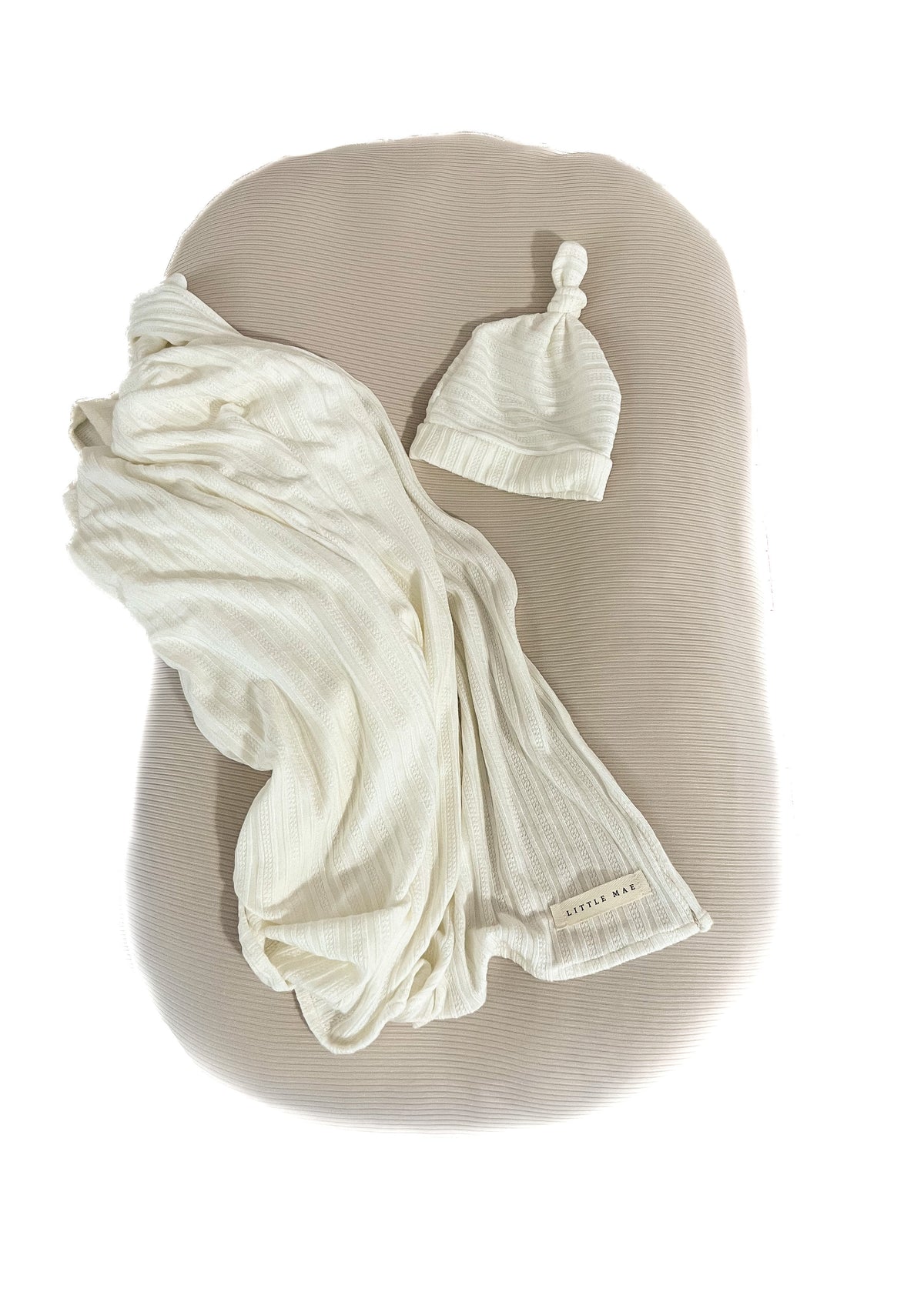 Little Mae & Co Oat Ribbed Baby Lounger CoverEveretts Place
