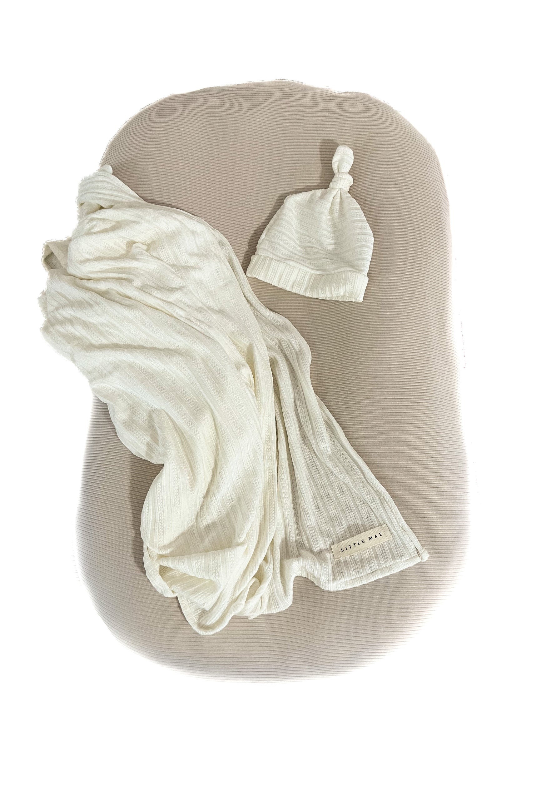Little Mae & Co Oat Ribbed Baby Lounger CoverEveretts Place