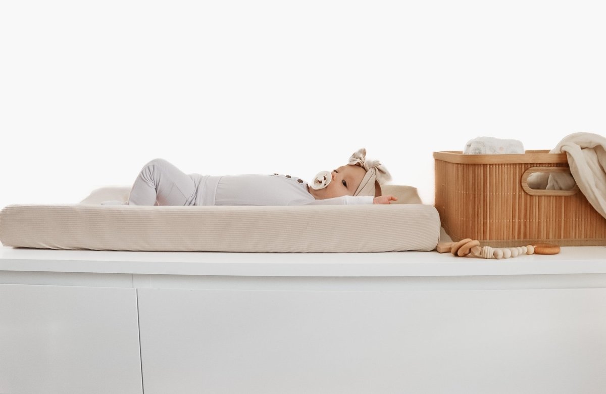 Little Mae & Co Oat Ribbed Changing Pad Cover Breathable Nursery Bedding - Everetts Place Boutique - 