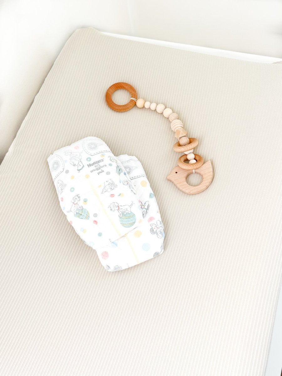 Little Mae & Co Oat Ribbed Changing Pad Cover Breathable Nursery Bedding - Everetts Place Boutique - 