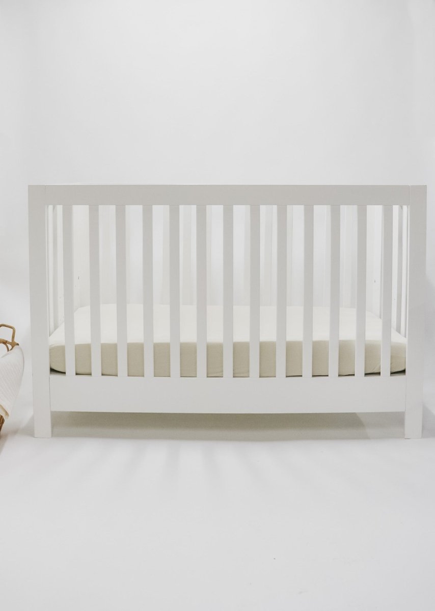 Little Mae & Co Oat Ribbed Knit Crib Sheet Fits Standard 52x28 Mattress - Everetts Place Boutique - 