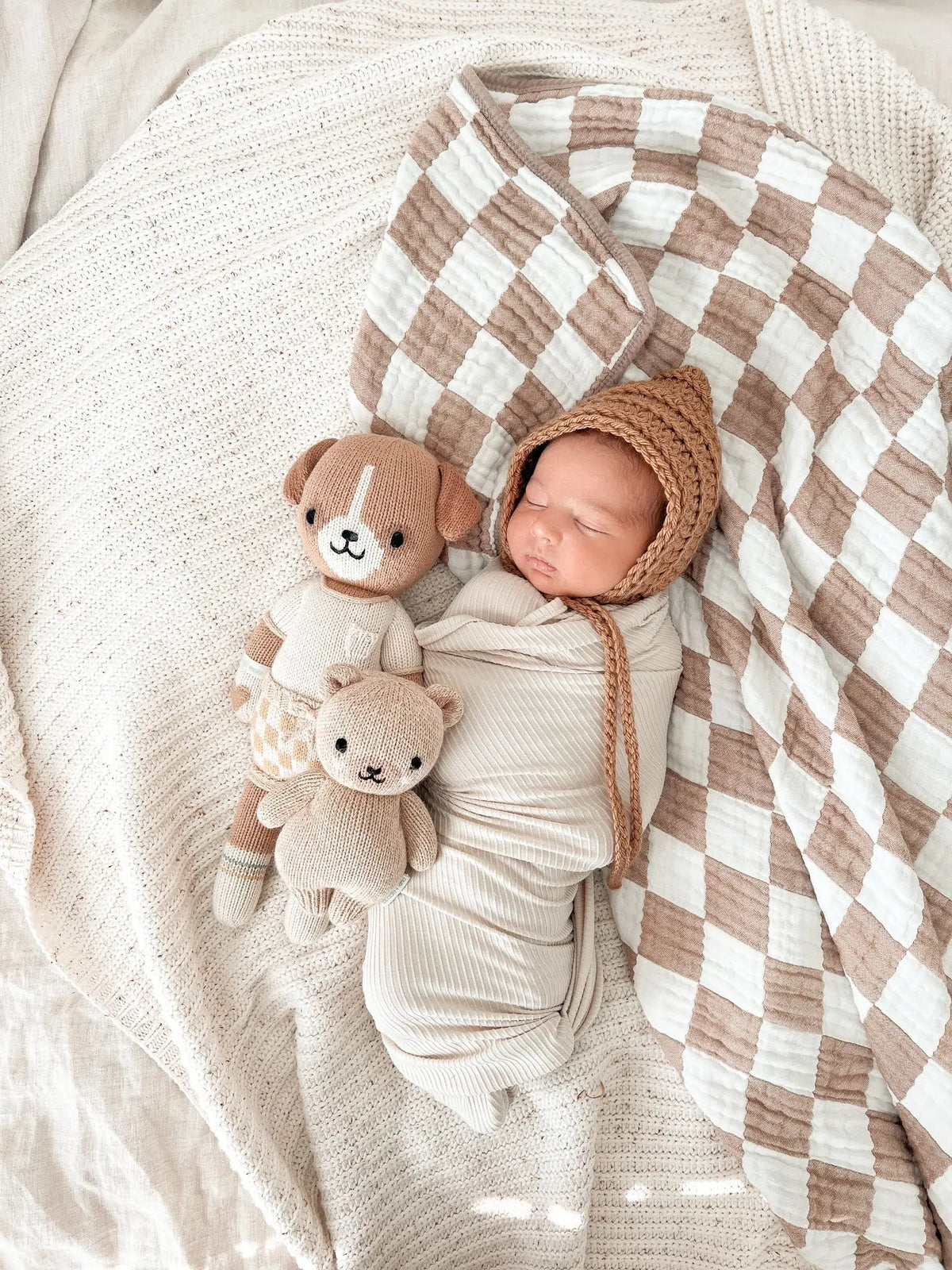 Little Mae & Co Oat Ribbed Stretch Swaddle - 