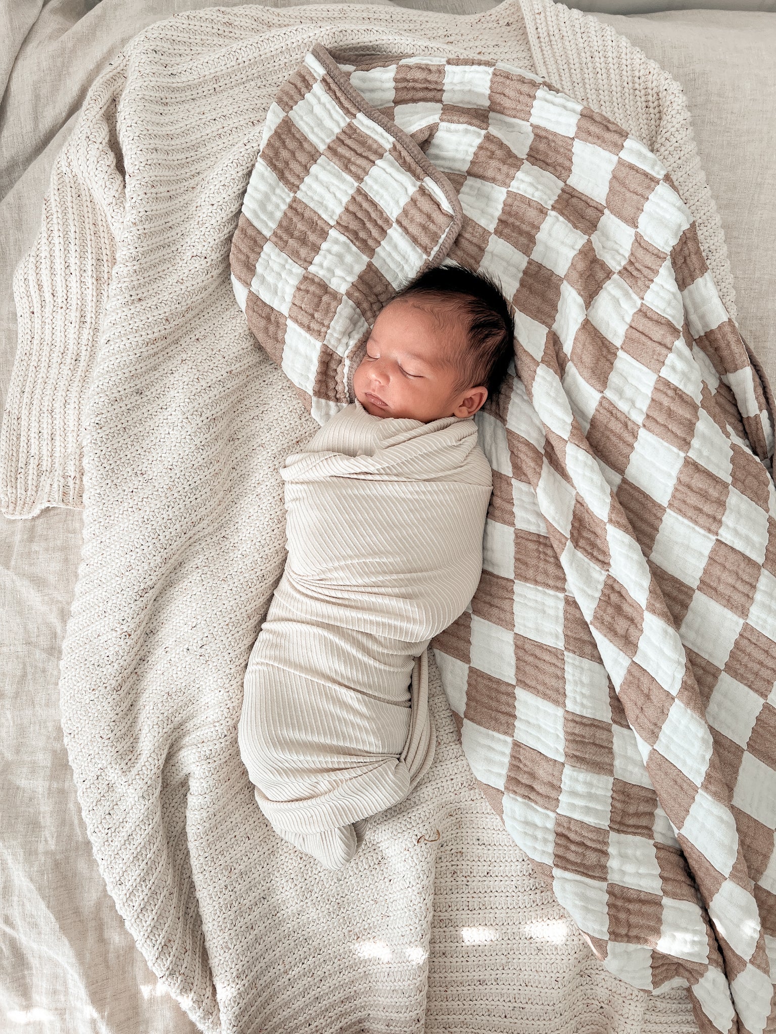 Little Mae & Co Oat Ribbed Stretch SwaddleEveretts Place