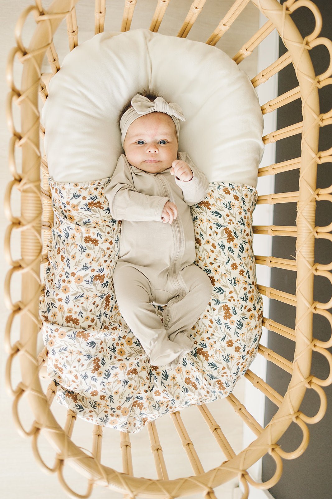 Mebie Baby Oatmeal Bamboo Footed Zipper - 