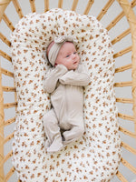 Mebie Baby Oatmeal Bamboo Footed Zipper - 