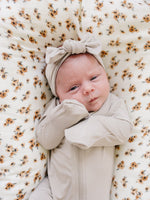 Mebie Baby Oatmeal Bamboo Footed Zipper - 