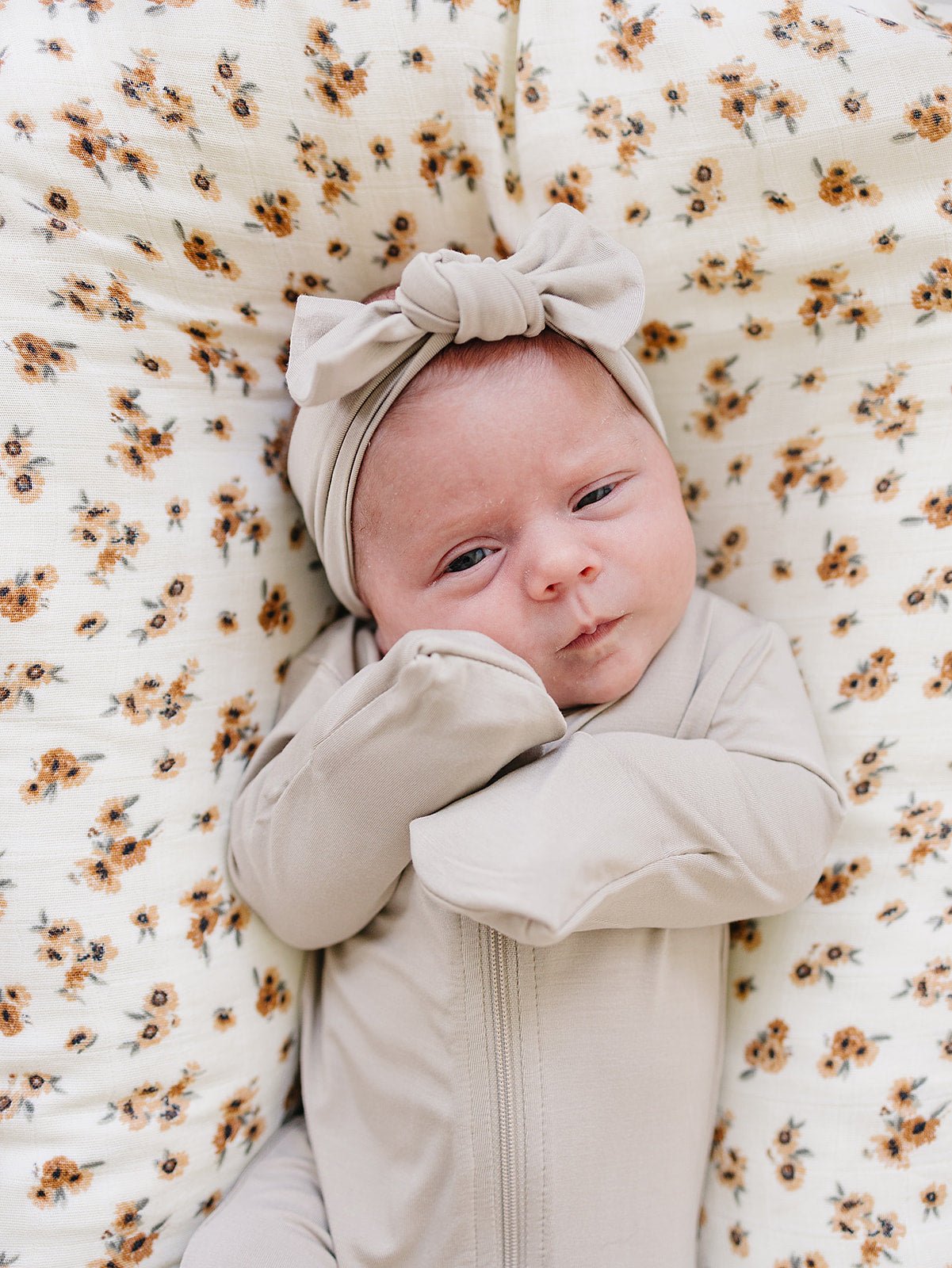 Mebie Baby Oatmeal Bamboo Footed Zipper - 