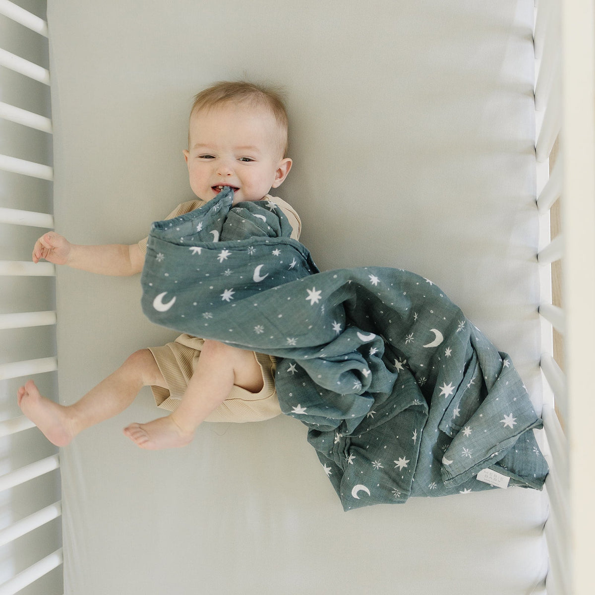 Mebie Baby Oatmeal Bamboo Stretch Crib Sheet - 
