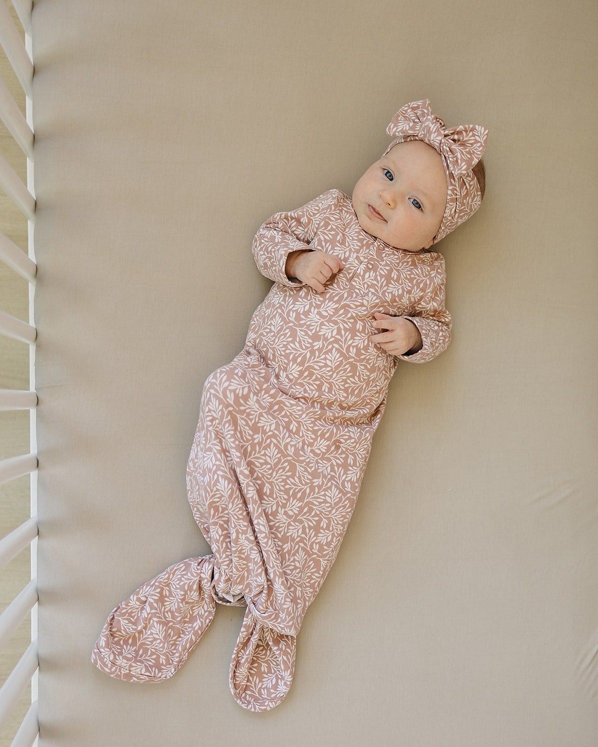 Mebie Baby Oatmeal Bamboo Stretch Crib Sheet - 