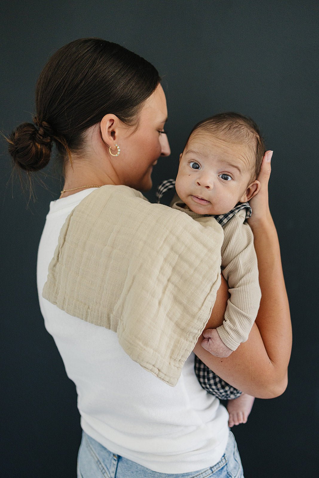 Mebie Baby Oatmeal Muslin Burp Cloth For Baby Comfort Premium 100 Percent Cotton - 
