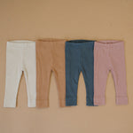 Mebie Baby Oatmeal Organic Cotton Baby Leggings Elastic Waist - 