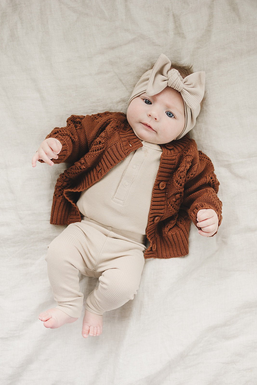 Mebie Baby Oatmeal Organic Cotton Baby Leggings Elastic Waist - 