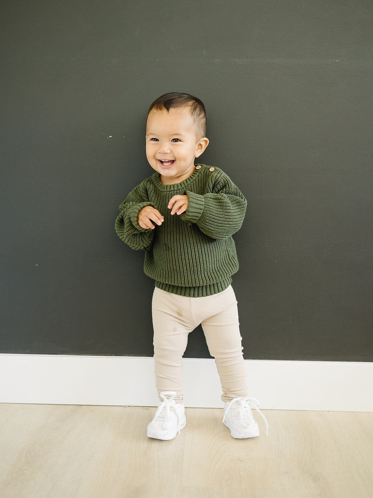 Mebie Baby Oatmeal Organic Cotton Baby Leggings Elastic Waist - 