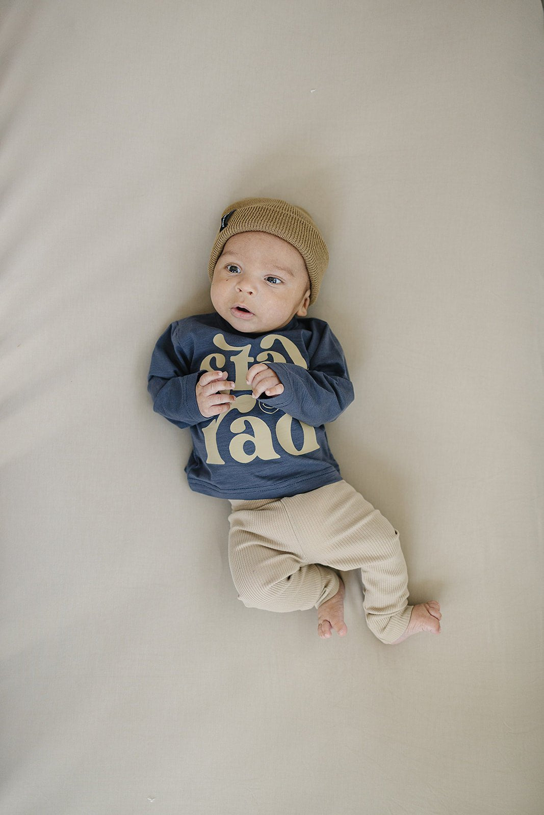 Mebie Baby Oatmeal Organic Cotton Baby Leggings Elastic Waist - 