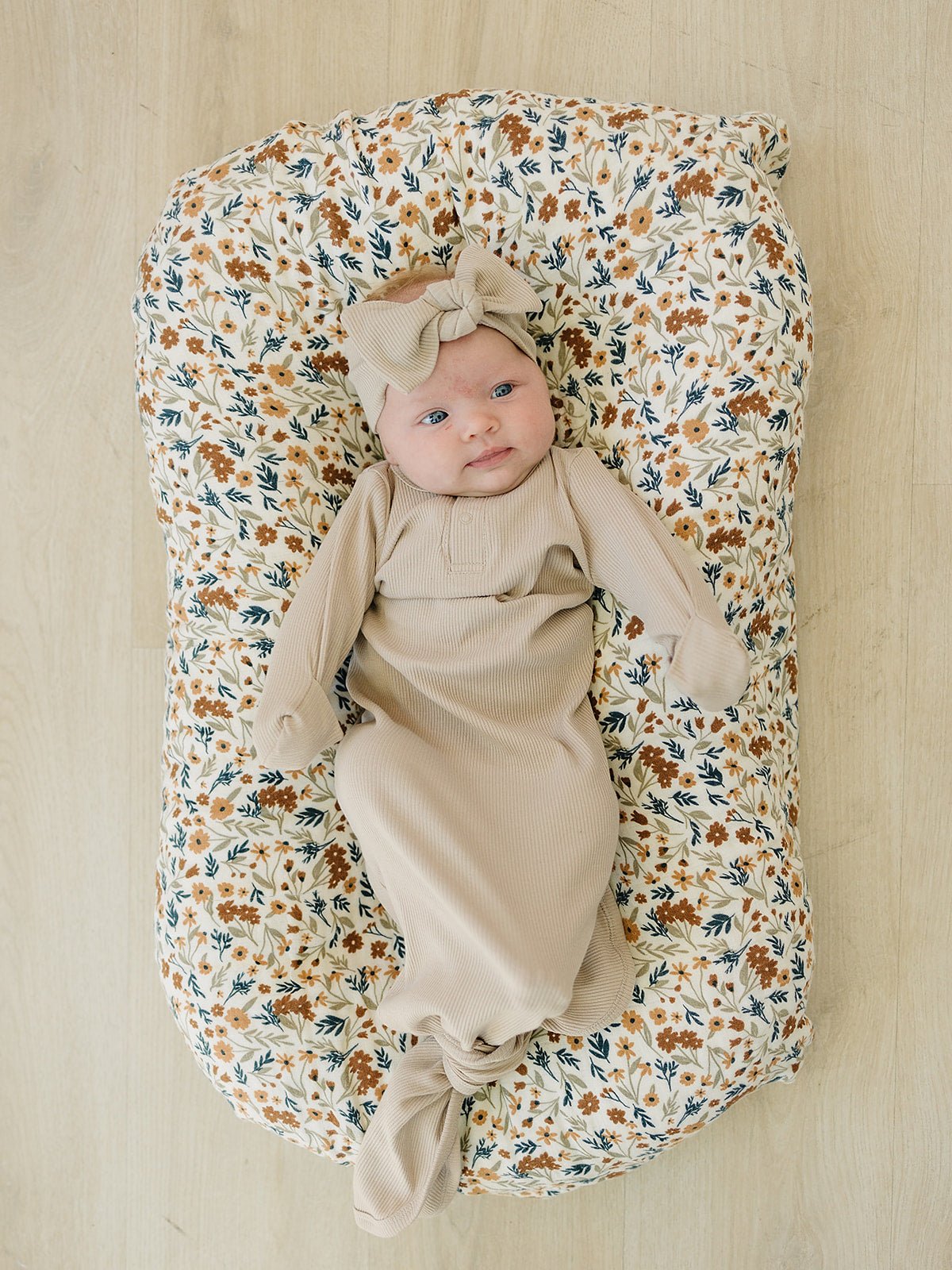 Mebie Baby Oatmeal Organic Cotton Ribbed Head Wrap - 