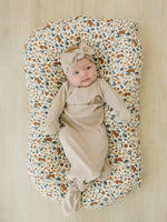 Mebie Baby Oatmeal Organic Cotton Ribbed Head Wrap - 