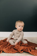 Mebie Baby Oatmeal Organic Cotton Ribbed Snap - 