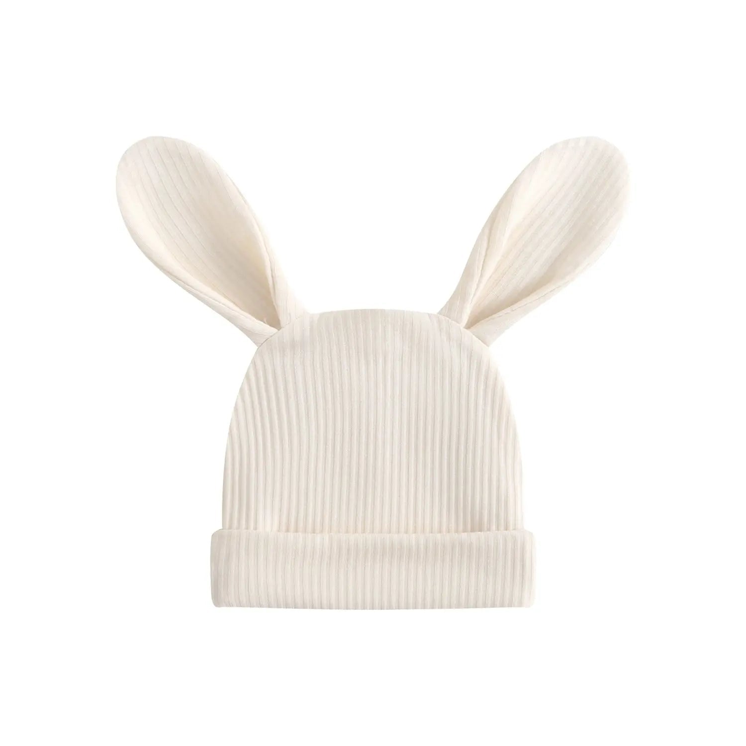 Luxie Charm Oatmeal Ribbed Baby Bunny Beanie Hat - 
