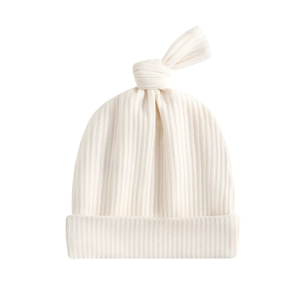 Luxie Charm Oatmeal Ribbed Bamboo Baby Beanie Hat For Newborns - 