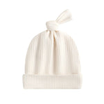 Luxie Charm Oatmeal Ribbed Bamboo Baby Beanie Hat For Newborns - 