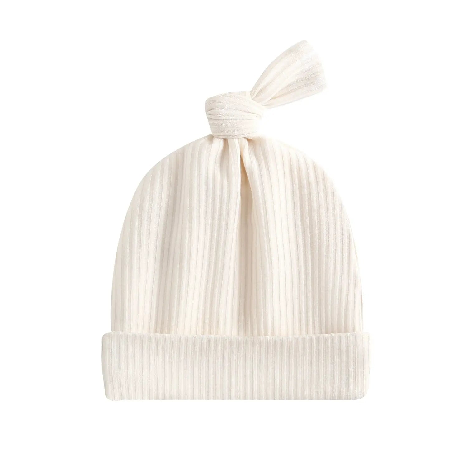 Luxie Charm Oatmeal Ribbed Bamboo Baby Beanie Hat For Newborns - 