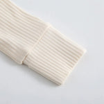 Luxie Charm Oatmeal Ribbed Zippered Baby Romper - 
