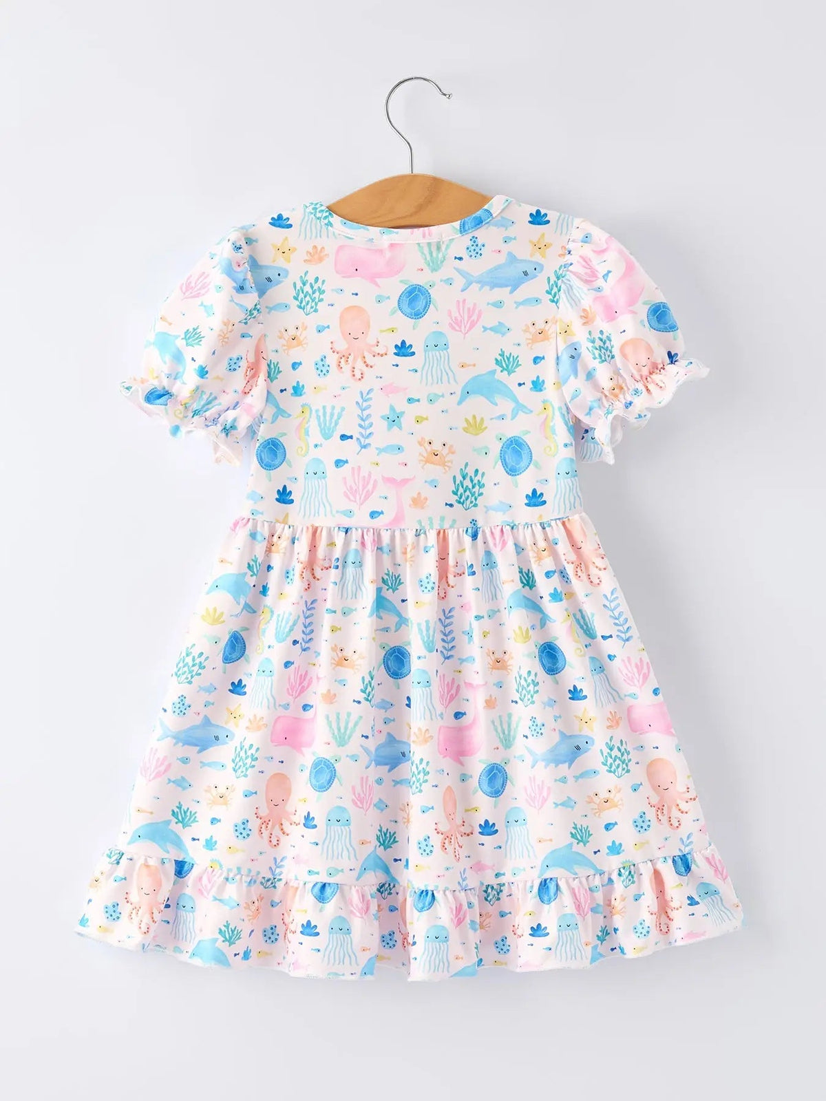 Rylee Faith Designs Ocean Animal Print Girl Ruffle Dress - 