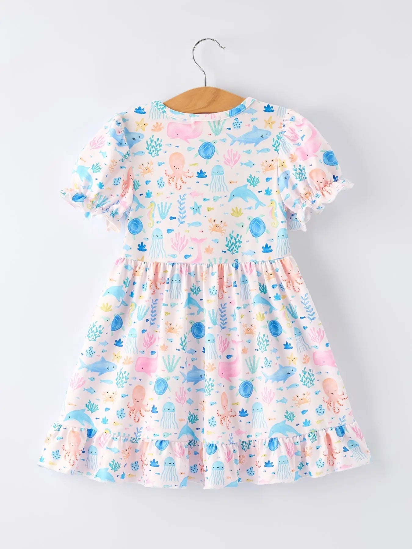 Rylee Faith Designs Ocean Animal Print Girl Ruffle Dress - 