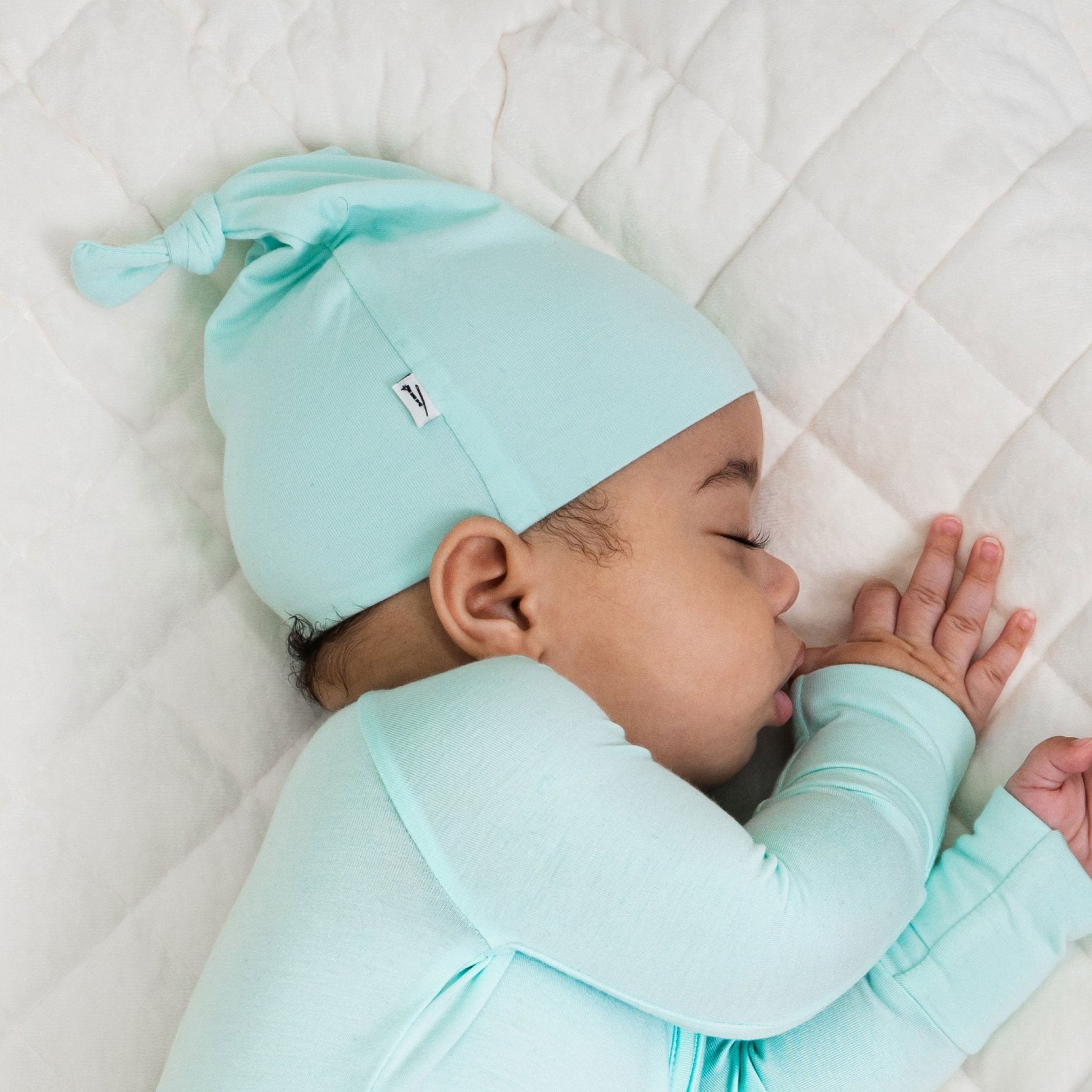 Bam & Stitch Ocean Breeze Bamboo Baby Hat | Soft Mint Green Beanie - 