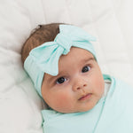 Bam & Stitch Ocean Breeze Bamboo Bow Headband | Mint Green Baby Accessory - 