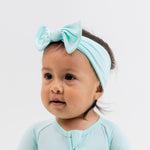 Bam & Stitch Ocean Breeze Bamboo Bow Headband | Mint Green Baby Accessory - 