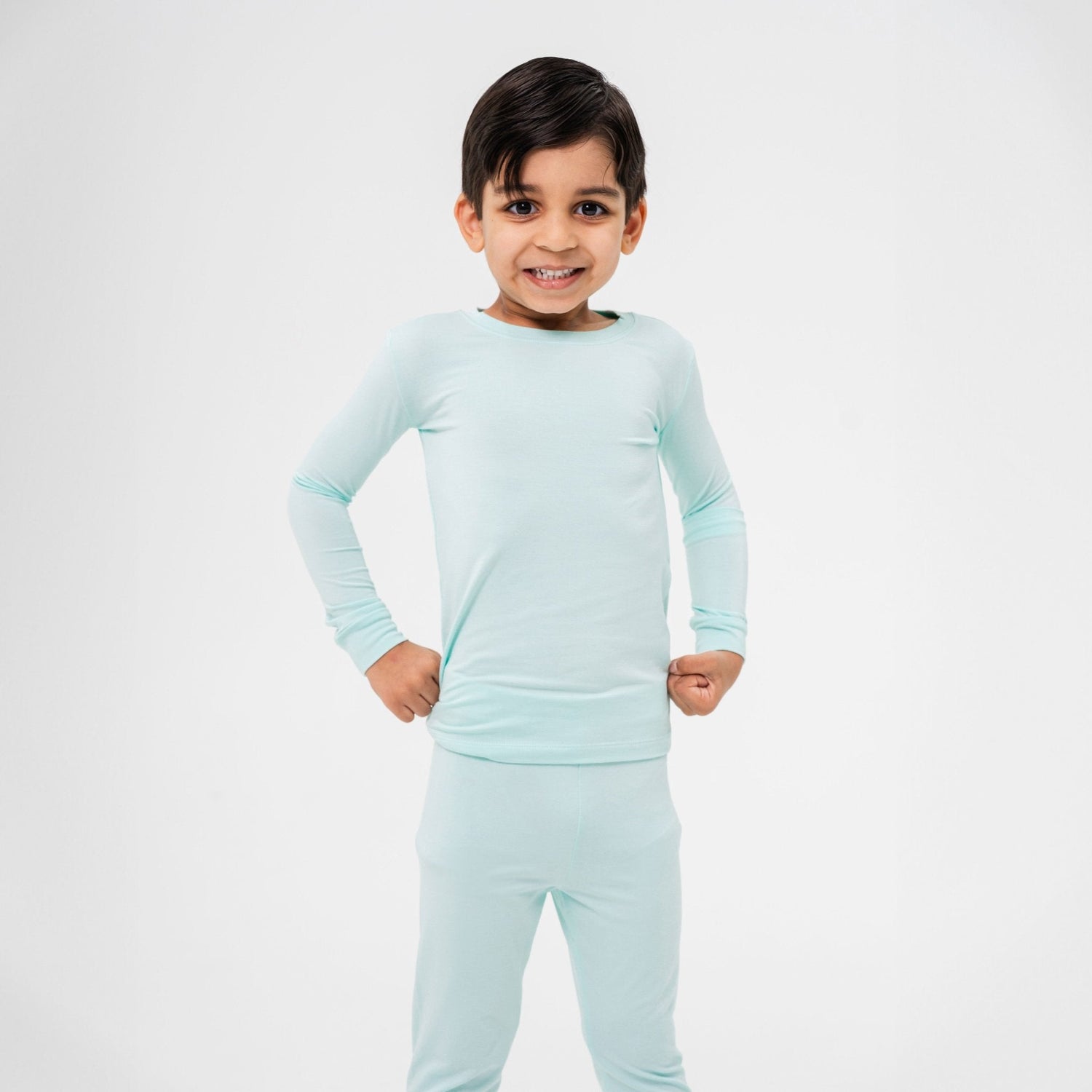 Bam & Stitch Ocean Breeze Bamboo Long Sleeve Pajamas | Mint Green Sleepwear - 