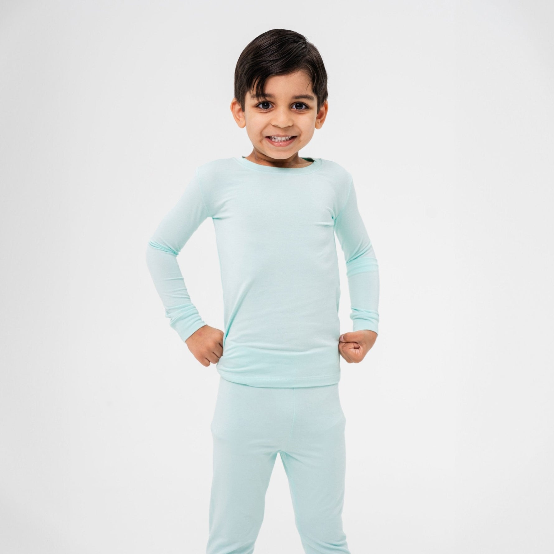 Bam & Stitch Ocean Breeze Bamboo Long Sleeve Pajamas | Mint Green Sleepwear - 
