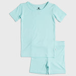 Bam & Stitch Ocean Breeze Bamboo Short Sleeve Pajamas | Mint Green Kids Set - 