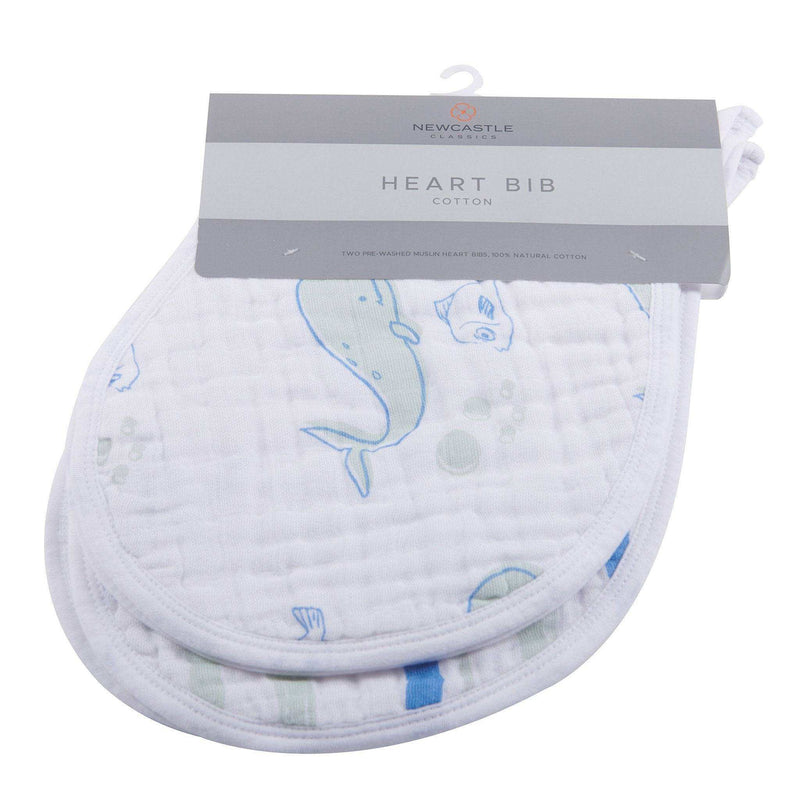 Ocean Cotton Heart Bib 2PK - Everetts Place: Online Boutique - Kids & Babies