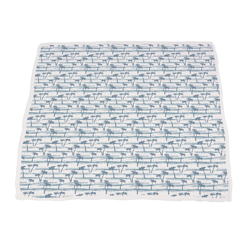 Ocean Palm Trees and Marina Sailboats Bamboo Newcastle Blanket 100 Percent Natural Muslin 47 Inch x 47 Inch Newcastle Classics