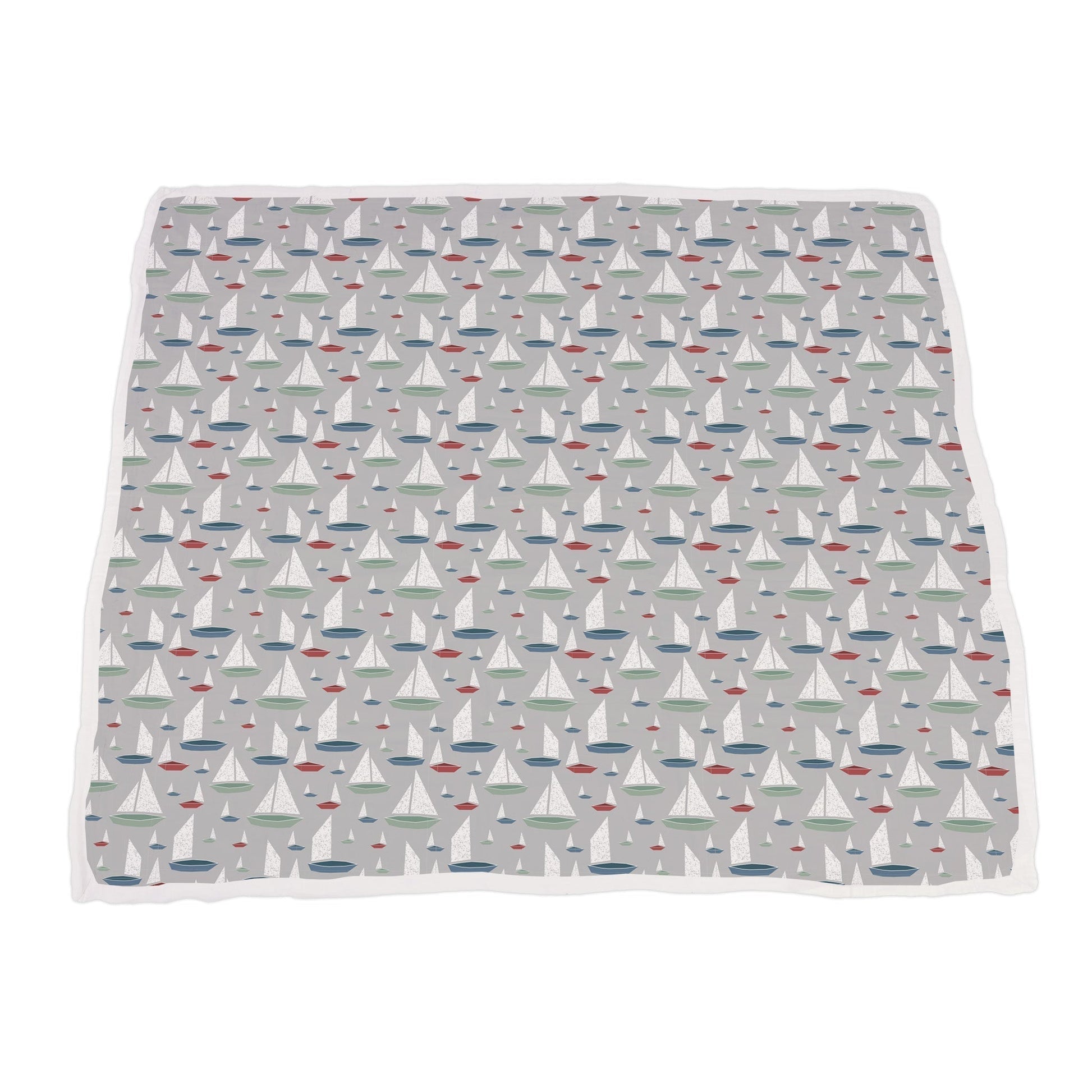 Ocean Palm Trees and Marina Sailboats Bamboo Newcastle Blanket 100 Percent Natural Muslin 47 Inch x 47 Inch Newcastle Classics