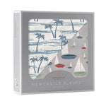 Newcastle Classics Ocean Palm Trees and Marina Sailboats Bamboo Newcastle Blanket - 