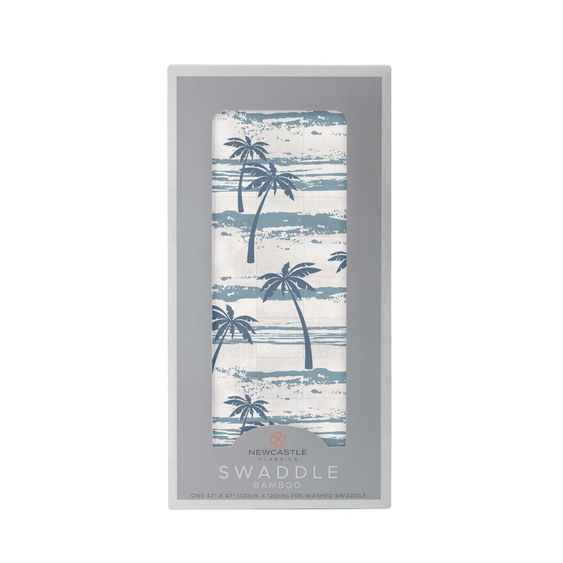 Ocean Palm Trees Bamboo Swaddle Soft Muslin Blanket Versatile Stroller Nursing Cover Newcastle Classics