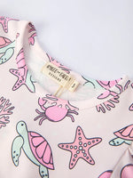Rylee Faith Designs Ocean Print Girl Ruffle Dress - 