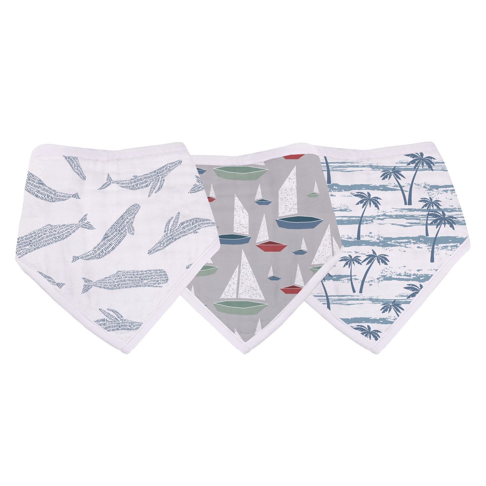 Ocean Tides Bamboo Bandana Bibs 3 Pack Soft Absorbent Baby Bibs Newcastle Classics