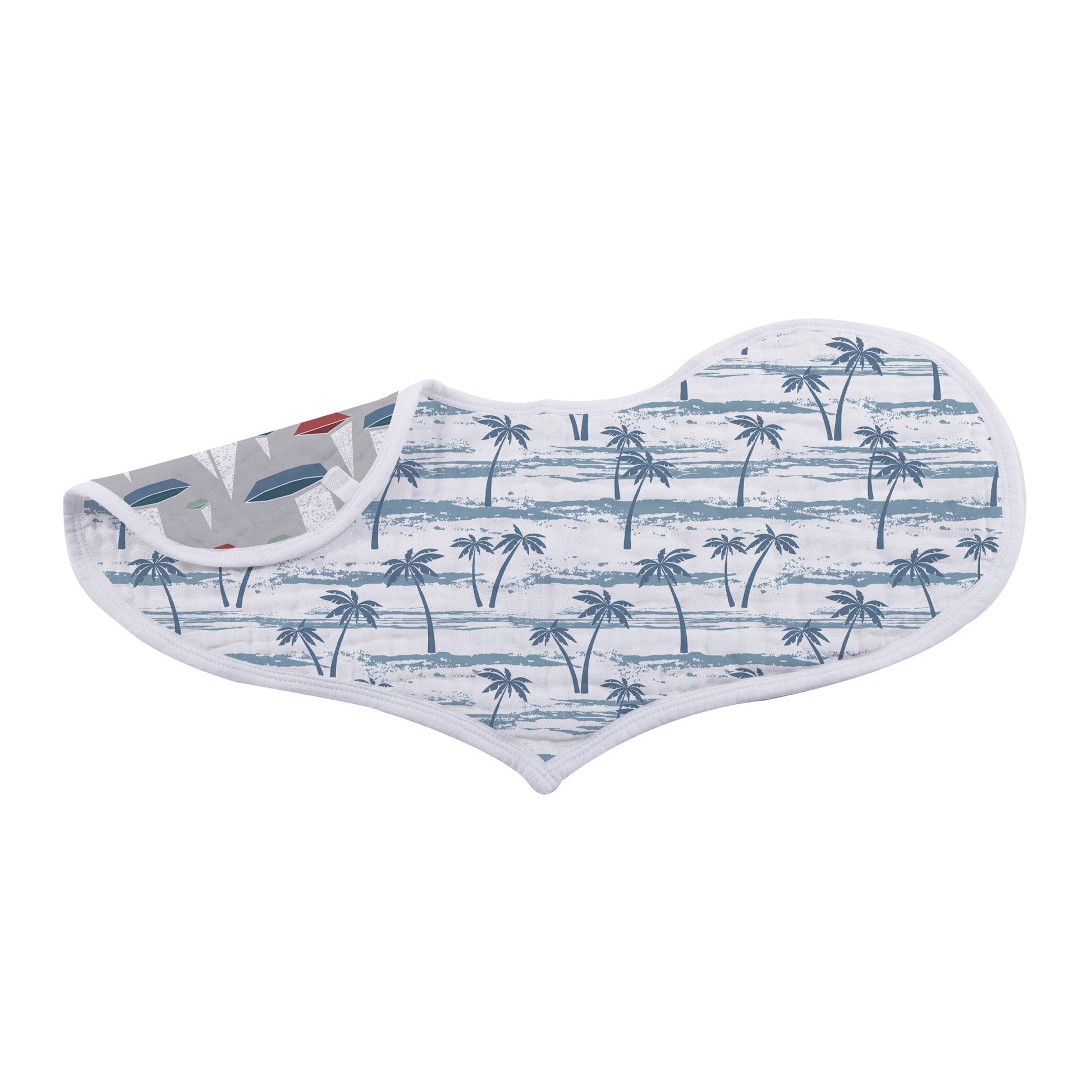 Ocean Tides Bamboo Burp Cloth Heart Bib 2 Pack Soft Absorbent Muslin Newcastle Classics