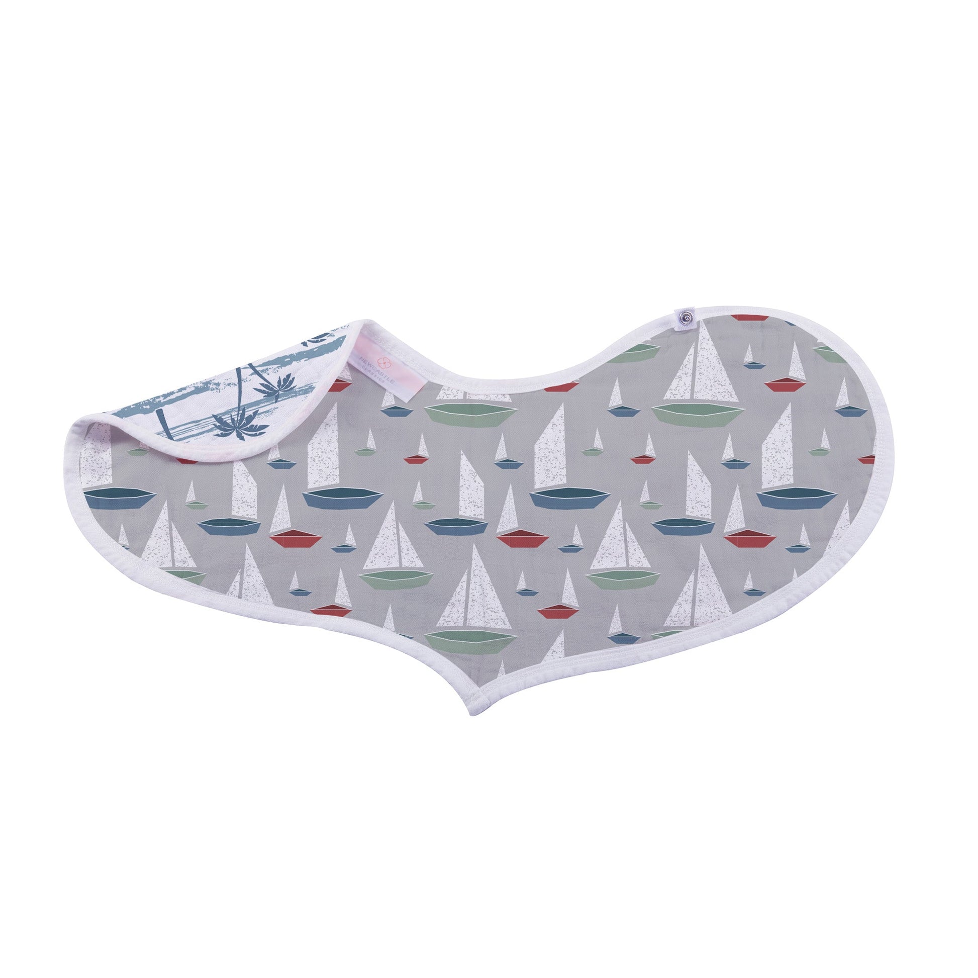 Ocean Tides Bamboo Burp Cloth Heart Bib 2 Pack Soft Absorbent Muslin Newcastle Classics