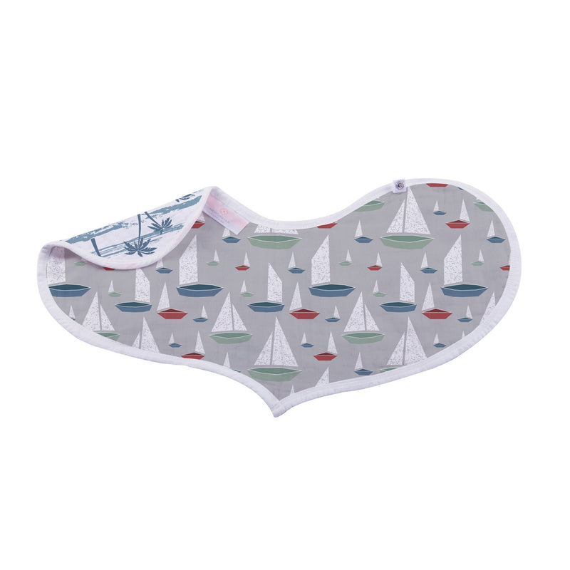 Ocean Tides Bamboo Burp Cloth Heart Bib 2 Pack Soft Absorbent Muslin Newcastle Classics