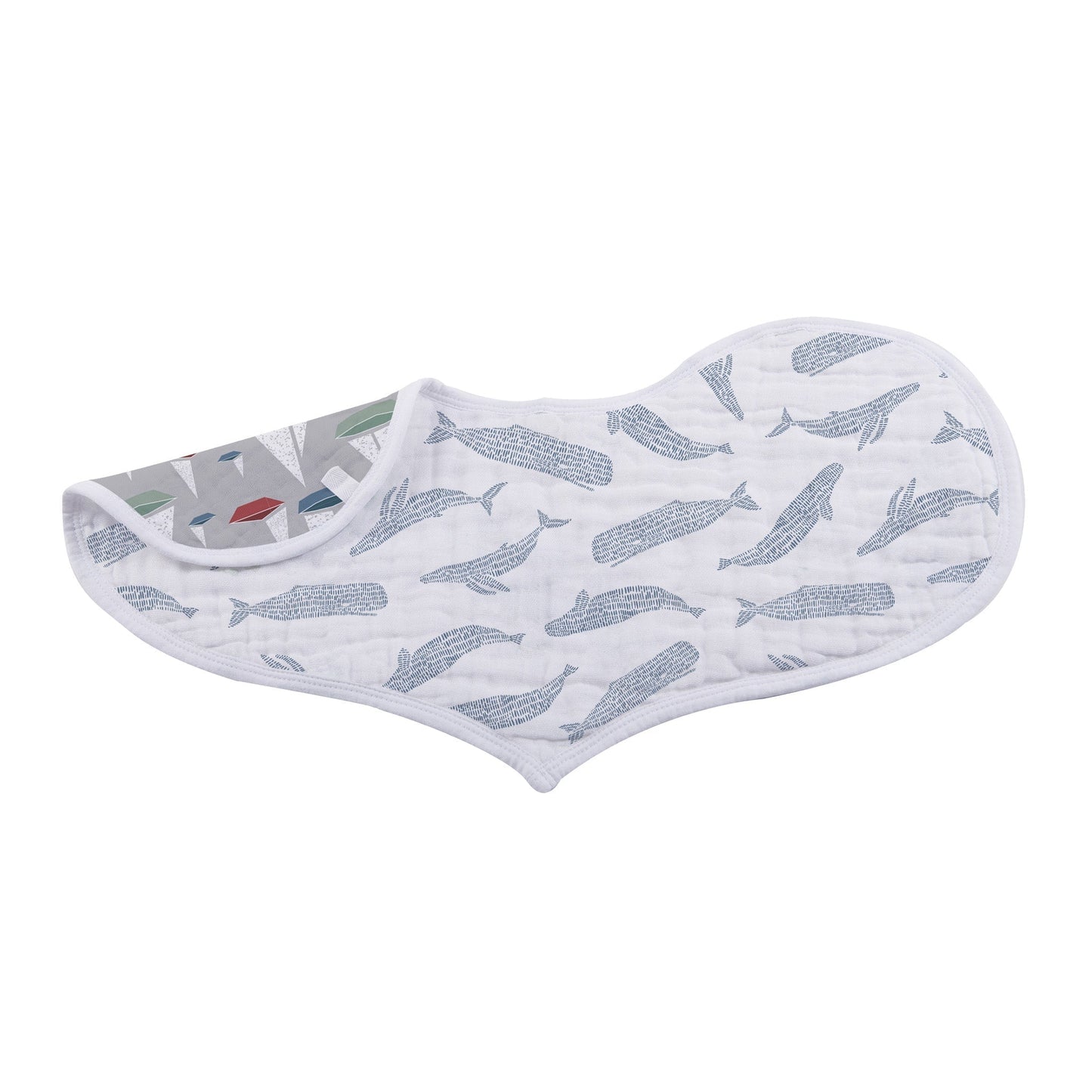 Ocean Tides Bamboo Burp Cloth Heart Bib 2 Pack Soft Absorbent Muslin Newcastle Classics