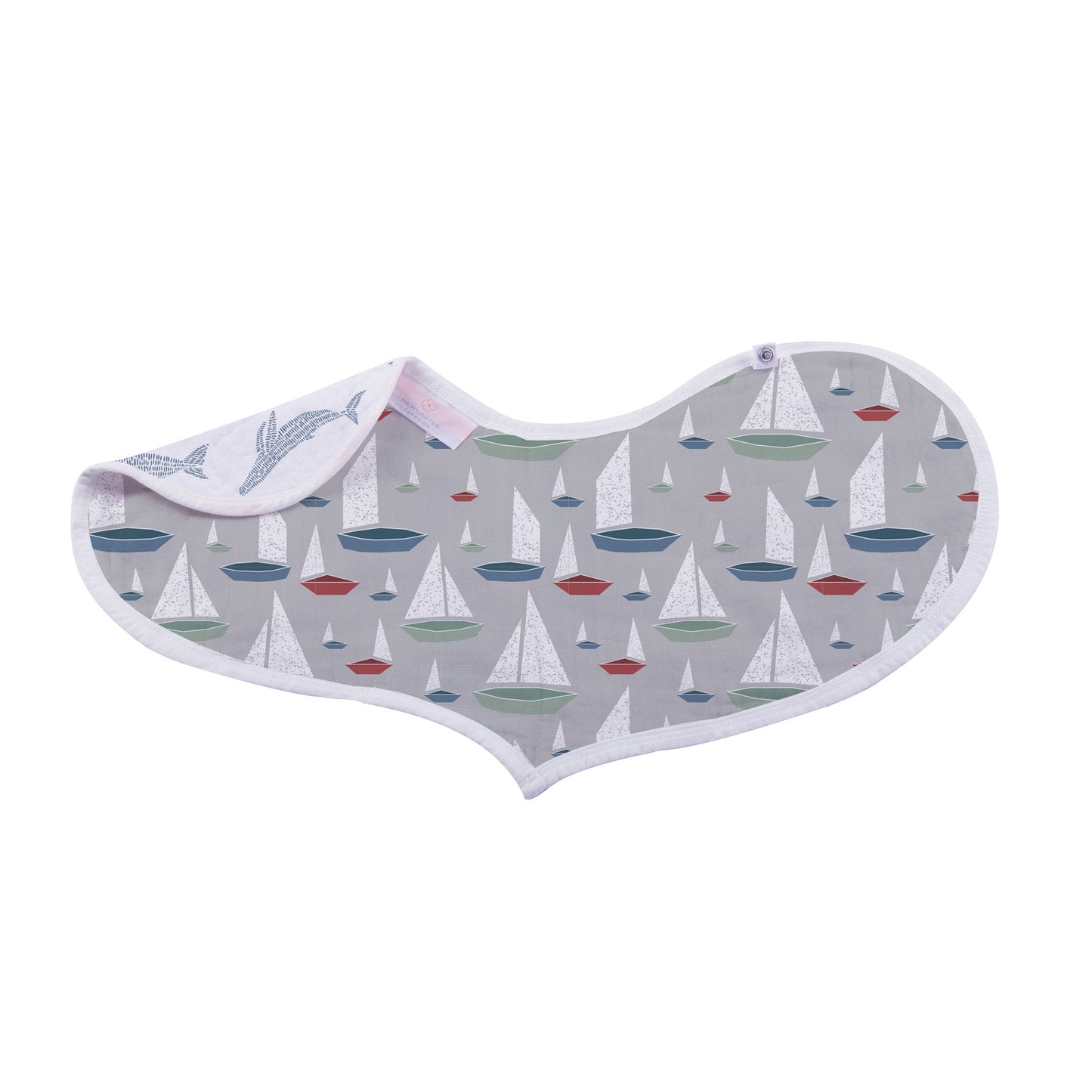 Ocean Tides Bamboo Burp Cloth Heart Bib 2 Pack Soft Absorbent Muslin Newcastle Classics