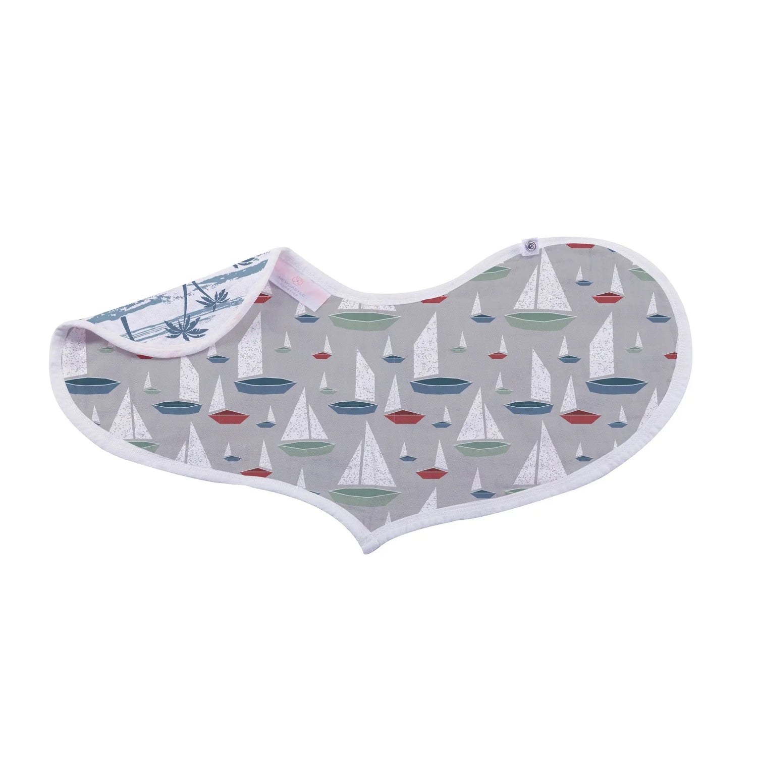 Newcastle Classics Ocean Tides Bamboo Burp Cloth/Heart Bib 2PK - 
