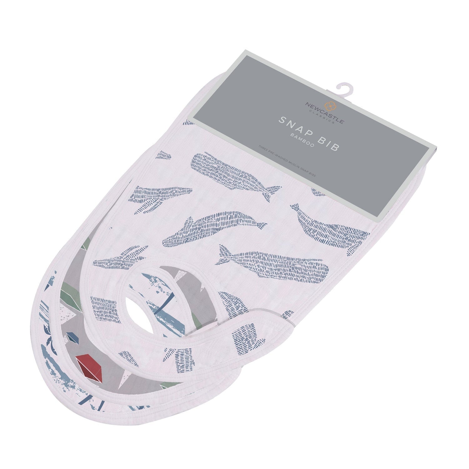 Newcastle Classics Ocean Tides Bamboo Snap Bibs Soft and Absorbent for Babies Feeding - Baby & Toddler > Nursing & Feeding > Bibs Snap Bib