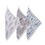 Newcastle Classics Ocean Tides Bamboo Washcloth Set with Colorful Prints for Eco - Conscious Families - 