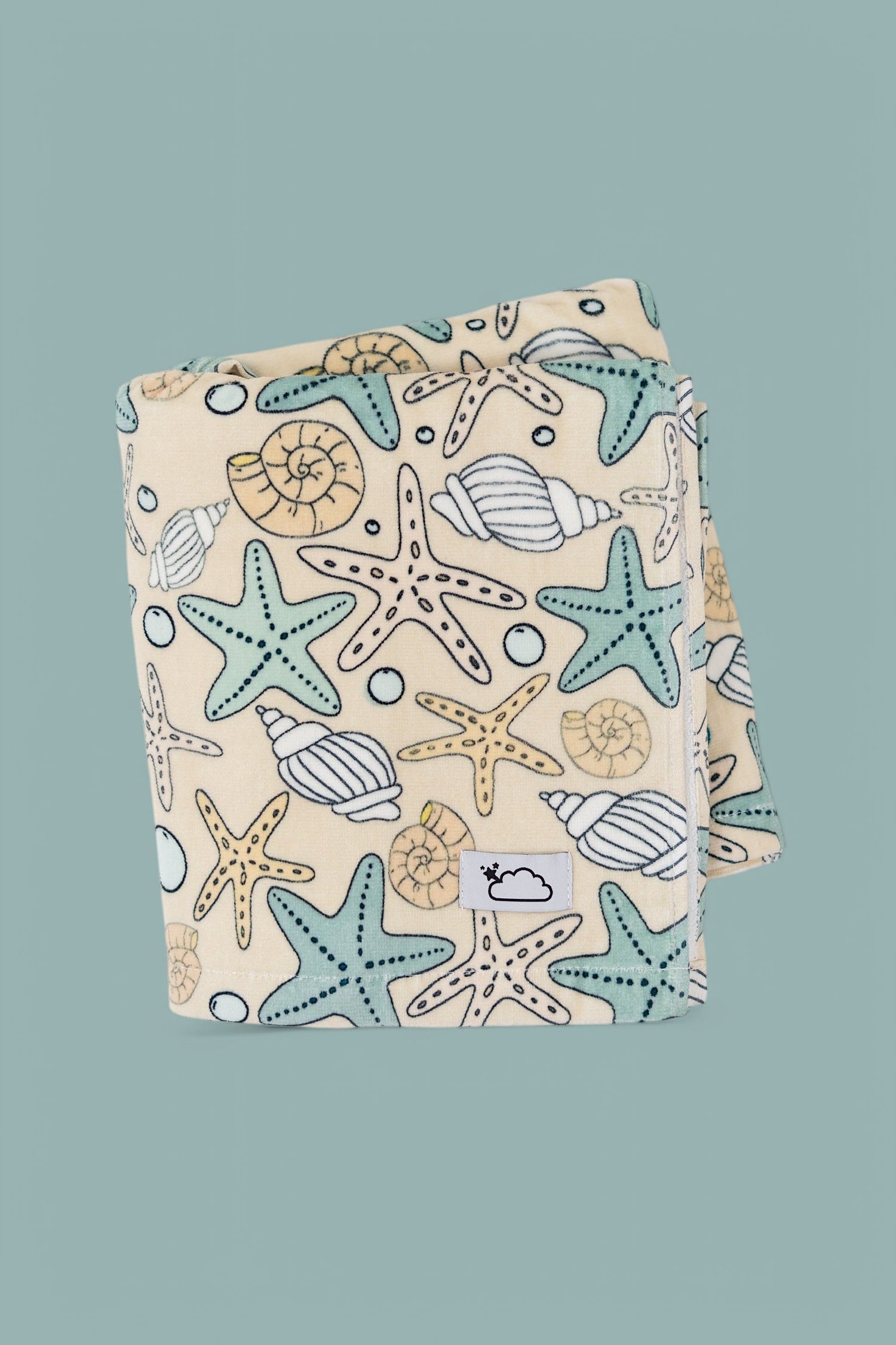 DREAM BIG LITTLE CO Ocean Treasures Dream Towel Beach Pattern With Starfish ShellsEveretts Place
